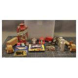 Tote w/ Assorted Toys & Lantern