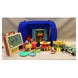 Tote Of Vintage Fisher-Price, Little People Toys
