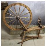 Antique Wooden Spinning Wheel