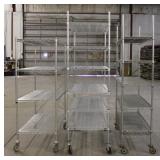 (3) Silver Wire Racks on Casters