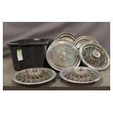 Tote of Assorted Vintage Hub Caps