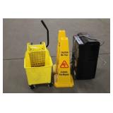 Mop Bucket, (2) Wet Floor Pylons & Dehumidifier