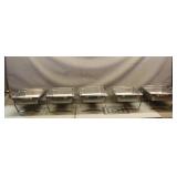 (5) Stainless Food Pans & (5) Chafing Stands