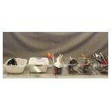 Assorted Cooking Utensils & Hamilton Hand Mixer