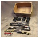 (12) Folding Knifes W/ (2) Soft Sheaths