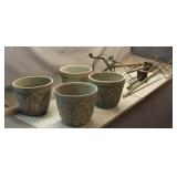(4) Flower Pots & Stands