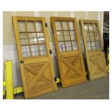 (3) Solid Core Wooden Doors w/Glass Viewing Panels