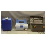 (2) Tool Boxes & 7 Gallon Water Jug