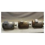 (3) Baldor Motors 1hp 3-Phase