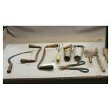 (2) Draw Knives, Sickle & Garden Hand Tools