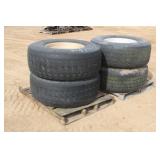 (4) 425/65R22.5 Tires W/ 10-Bolt Rims