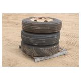 (3) 11R22.5 Tires W/ 10-Bolt Rims