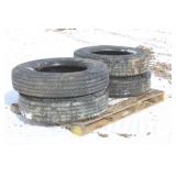 (4) 24.5 Semi Tires