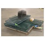 Pallet of Green Wire Shelving