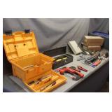 (2) Tool Boxes, Tile Cutter, Trowels & Key Tag Box