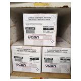 UCAN U-Drive Concrete Anchors 1-1/8 3 Boxes