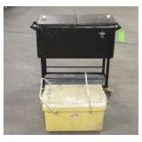 Cooler on Casters & Coleman Cooler