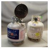 (2) Partial Propane Tanks & Daisy Heater