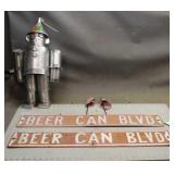 Tin Man Statue, (2) Beer Blvd Signs & (2) Flags