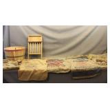 Washboard & Basket w/ Potato Sacks