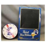 Pabst Blue Ribbon Chalkboard & Clock