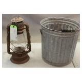 Pail w/ Antique Lantern