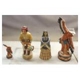 (4) Collectable Indian Statues & Decanters