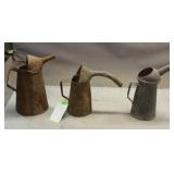 (3) Antique Oil Cans