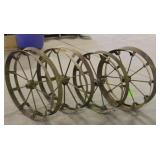 (4) Metal Wagon Wheels 28.5' Diameter