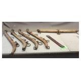 (4) Horse Hames, (1) Single Tree & Cavalry Razor