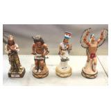 (4) Collectable Indian Statue Decanters