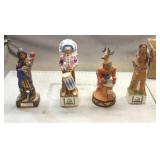 (4) Collectable Indian Statue Decanters