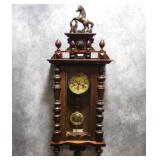 Antique Vienna Victorian Wall Clock w/ Key