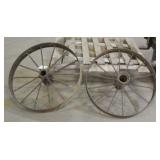 (2) Metal Wagon Wheels 33.5' Diameter