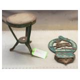 Vintage John Deere Sign & Milking Stool