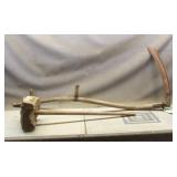 Vintage Scythe & Wooden Mallet