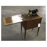 Vintage Cabinet Singer Sewing Machine w/ Supplies