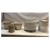 (3) Galvanized Buckets, Pail & Tub