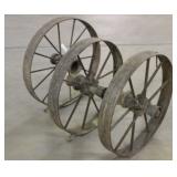 (3) Metal Wagon Wheels 32' Diameter