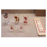 Collectable Glasses & Polfus Thermometer
