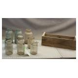 Crate w/ Vintage Canning Jars