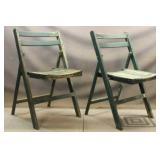 (2) Vintage Wooden Folding Chairs