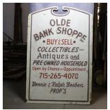 Vintage Olde Bank Shoppe Sign
