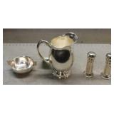 Silver Pitcher, Bowl and Salt & Pepper Shakers