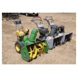 (2) Craftsman 8/26 Snowblowers (1) John Deere 832