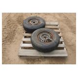 (2) P195/75R14 Tires On 5-Bolt Steel Rims