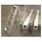(2) Porch Columns & Vintage 4' Step Ladder