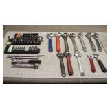 Assorted Crescent Wrenches And Socket Wrenches