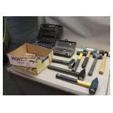 Assorted Hammers, Socket Wrenches, And Sockets