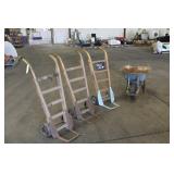 Vintage Wheel Barrow W/ (3) Vintage Dolly's